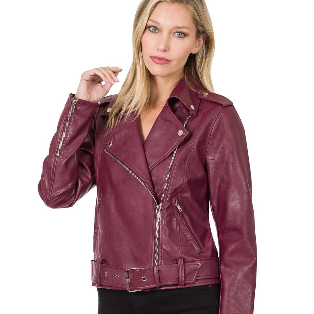 VEGAN LEATHER MOTO JACKET